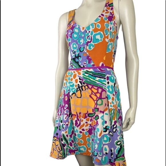 Willow & Clay Colorful Sleeveless V-Neck A-Line with Hi-Low Hemline Size M (6) - Picture 3 of 7